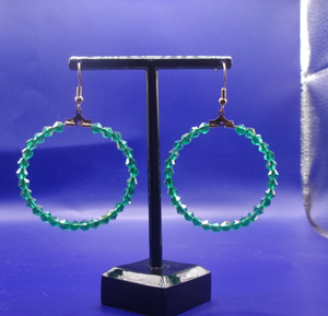 Hoops & Danglers Green Earring